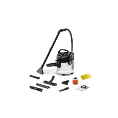 Kärcher Injecteur/Extracteur SE 4, Tuyau 2 en 1 Flexible, Réservoir Eau Fraîche et Sale : 4 l, Suceurs Sol avec Embouts pour Sol