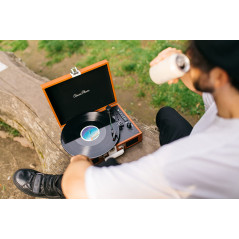 Lenco Tt-120 Platine à Disque avec Batterie Intégrée Bluetooth 33, 45, 78 Rpm - entraînement Par Courroie - 2 Haut-Parleurs - au