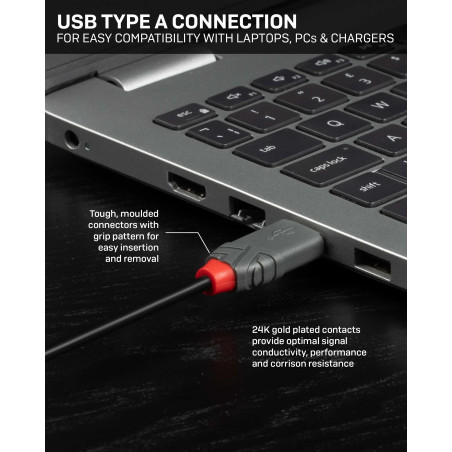 Lindy 36724 Câble USB 2.0 type A vers Mini-B 3 M