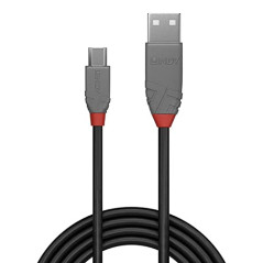 LINDY 36733 Câble USB 2.0 type A vers Micro-B 2 M noir