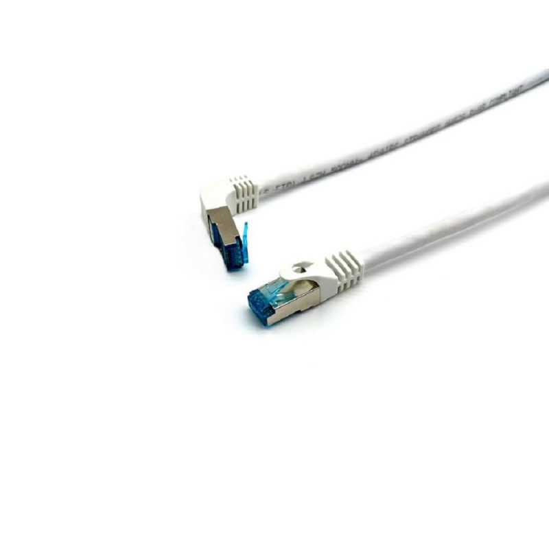 Equip 605802 Câble patch Cat.6A S/FTP coudé vers fiche droite Blanc 3 m