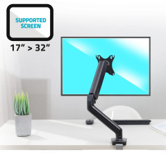 AD ADVANCE - Support Ecran PC Vesa 17 à 32 Pouces | Bras Articulé Ecran PC pour Moniteur | Vérin à gaz | Charge 2 à 9 kg | Haute