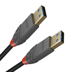 LINDY 36751 Anthra Line Câble USB 3.0 type A/A mâle, 1 m, noir