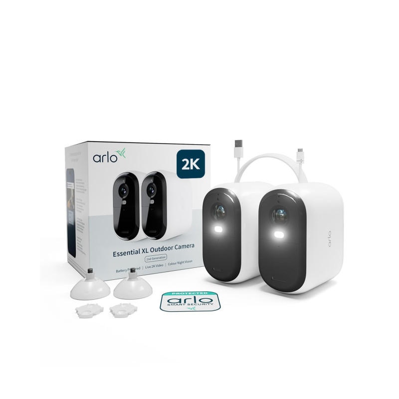 Arlo Essential 2 2K XL, Caméra de Surveillance WiFi Extérieure Sans Fil, Autonomie de 24 mois, Vision Nocturne Couleur, Sirène e Arlo Essential 2 2K XL, Caméra de Surveillance WiFi Extérieure Sans Fil, Autonomie de 24 mois, Vision Nocturne Couleur, Sirène e