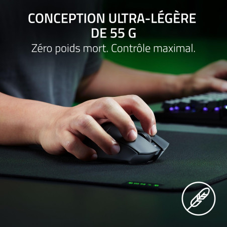 Razer DeathAdder V3 HyperSpeed - Souris e-Sport Gaming Ergonomique sans Fil Ultra légère avec 26K DPI (55g léger, revêtement Sof