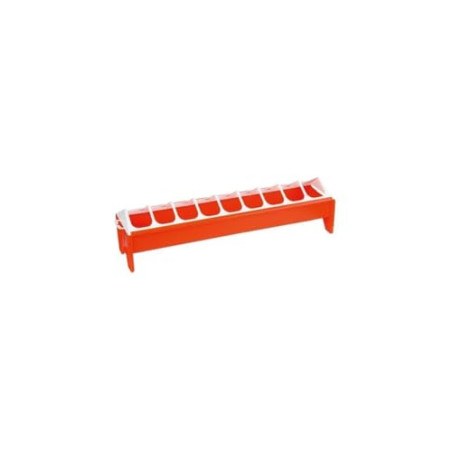 Kerbl Hobbyfarming Mangeoire, Orange, 50x12cm, Plastique, poulettes, Facile à Nettoyer et à remplir