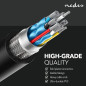 NEDIS Câble HDMI ultra haute vitesse - Connecteur HDMI - 8K @ 60Hz - 48 Gbps - 1 m - Rond - 6,0 mm - Noir - Étiquette NEDIS Câble HDMI ultra haute vitesse - Connecteur HDMI - 8K @ 60Hz - 48 Gbps - 1 m - Rond - 6,0 mm - Noir - Étiquette
