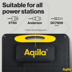 Aqiila Panneau Solaire Pliable 200W - Sunbird P200 - Hautement Efficace avec Béquille Réglable pour Une Charge Rapide et Polyval