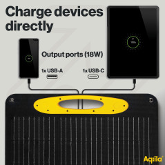 Aqiila Panneau Solaire Pliable 100W - Sunbird P100 - Hautement Efficace avec Béquille Réglable pour Une Charge Rapide et Polyval