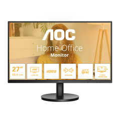 AOC U27B3A Écran UHD 27", Haut-Parleur, HDR10 (3840 x 2160, 60 Hz, HDMI 2.0, DisplayPort 1.4), Noir