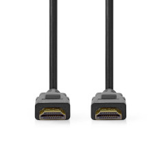 NEDIS Câble HDMI ultra haute vitesse - Connecteur HDMI - 8K @ 60Hz - 48 Gbps - 2 m - Rond - 6,5 mm - Noir - Étiquette