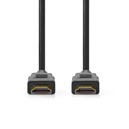 NEDIS Câble HDMI ultra haute vitesse - Connecteur HDMI - 8K @ 60Hz - 48 Gbps - 2 m - Rond - 6,5 mm - Noir - Étiquette