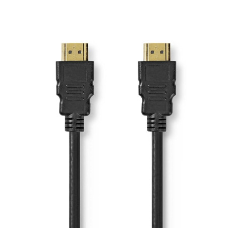 NEDIS Câble HDMI ultra haute vitesse - Connecteur HDMI - 8K @ 60Hz - 48 Gbps - 2 m - Rond - 6,5 mm - Noir - Étiquette