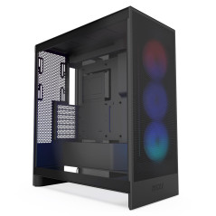 NZXT H7 Flow RGB - Boîtier PC ATX Moyen Format - Ventilateurs RGB - Ventilateur RGB Struct. Unique 360 mm Inclus - Gestion des c