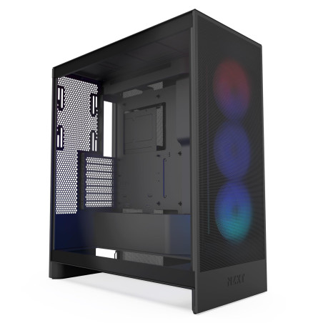 NZXT H7 Flow RGB - Boîtier PC ATX Moyen Format - Ventilateurs RGB - Ventilateur RGB Struct. Unique 360 mm Inclus - Gestion des c