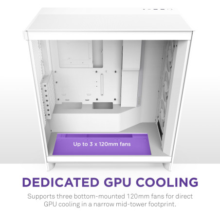 NZXT H7 Flow RGB - Boîtier PC ATX Moyen Format - Ventilateurs RGB - Ventilateur RGB Struct. Unique 360 mm Inclus - Gestion des c