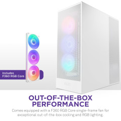 NZXT H7 Flow RGB - Boîtier PC ATX Moyen Format - Ventilateurs RGB - Ventilateur RGB Struct. Unique 360 mm Inclus - Gestion des c