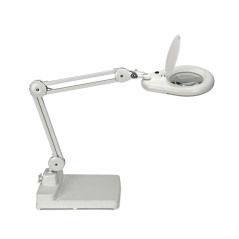 MAUL lampe loupe MAULviso | Lampe loupe sur pied pour des travaux en atelier et au bureau | Eclairage avec 54 LED | Loupe eclair