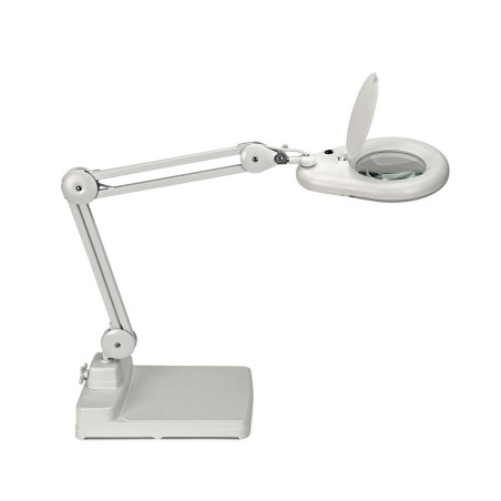 MAUL lampe loupe MAULviso | Lampe loupe sur pied pour des travaux en atelier et au bureau | Eclairage avec 54 LED | Loupe eclair