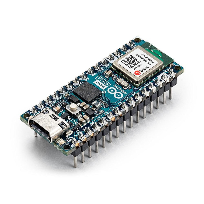 Arduino Nano ESP32 with headers [ABX00083] - Carte compacte avec microcontrôleur ESP32, WiFi et Bluetooth intégrés, idéale pour 
