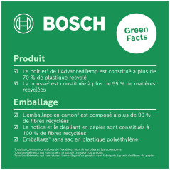 Bosch Thermomètre infrarouge AdvancedTemp (-30°C to +500°C, détection de moisissure et de pont thermique intégrée et affichage L