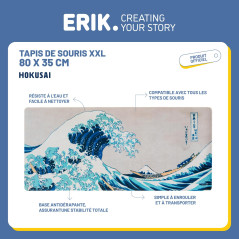 Grupo Erik - Tapis de Souris XXL Japanese Art - Tapis de Bureau 80 x 35 cm | Sous Main Bureau, Tapis de Souris Gamer