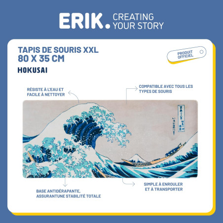 Grupo Erik - Tapis de Souris XXL Japanese Art - Tapis de Bureau 80 x 35 cm | Sous Main Bureau, Tapis de Souris Gamer