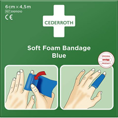 CEDERROTH Bandage en mousse souple - Couleur : bleu - Longueur : 450 cm - Largeur : 6 cm