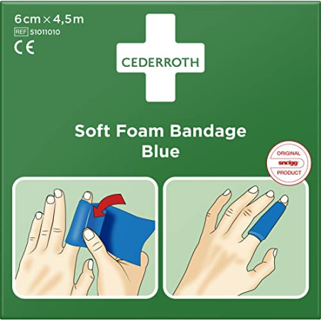 CEDERROTH Bandage en mousse souple - Couleur : bleu - Longueur : 450 cm - Largeur : 6 cm