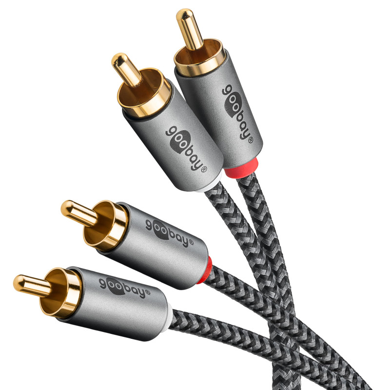 goobay Câble Cinch stéréo 3 m / 2 Prises Cinch vers 2 Prises Cinch/câble RCA Câble pour amplif goobay Câble Cinch stéréo 3 m / 2 Prises Cinch vers 2 Prises Cinch/câble RCA Câble pour amplif