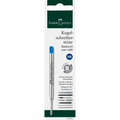 Faber-Castell 148793 Lot de 5 recharges pour stylo à bille, bleu