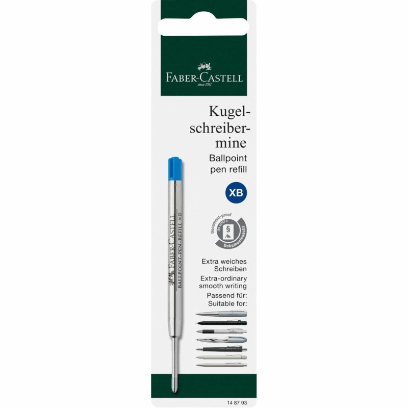 Faber-Castell 148793 Lot de 5 recharges pour stylo à bille, bleu Faber-Castell 148793 Lot de 5 recharges pour stylo à bille, bleu