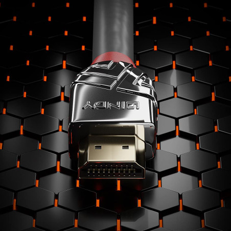 Lindy - Câble HDMI 2.0 Cromo Line 1 Mètre avec Ethernet, High Speed 4k@60Hz 18G 3D 1080p HDCP 2.2 120Hz 144Hz Certificat HDR, AR