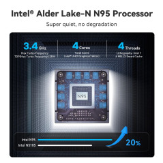 Beelink Mini PC, Mini S12 Intel 12th Alder Lake-N N95 (4C/4T, jusqu'à 3,4GHz), 12Go LPDDR5 RAM 512Go M.2 2280 SSD, Mini Ordinate