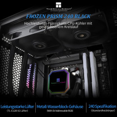 Thermalright Frozen Prism 240 Refroidisseur d'eau pour processeur avec deux ventilateurs PWM, pour AMD AM4/AM5, Intel 1150/1155/