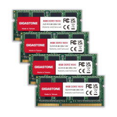 【DDR3 RAM】 Gigastone RAM pour Ordinateur Portable RAM 32Go (4x8Go) DDR3 32Go DDR3-1600MHz PC3-12800 Unbuffered Non-ECC 1.35V CL1
