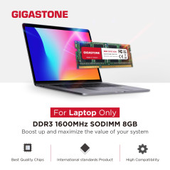 【DDR3 RAM】 Gigastone RAM pour Ordinateur Portable RAM 32Go (4x8Go) DDR3 32Go DDR3-1600MHz PC3-12800 Unbuffered Non-ECC 1.35V CL1
