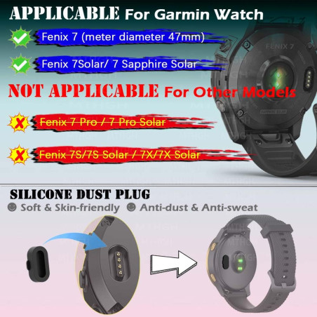MTHGH Protection Écran pour Garmin Fenix 7/7 Sapphire Solar Verre Trempé [4 pièces]+ Bouchons anti-poussière 5 pièces, Protecteu