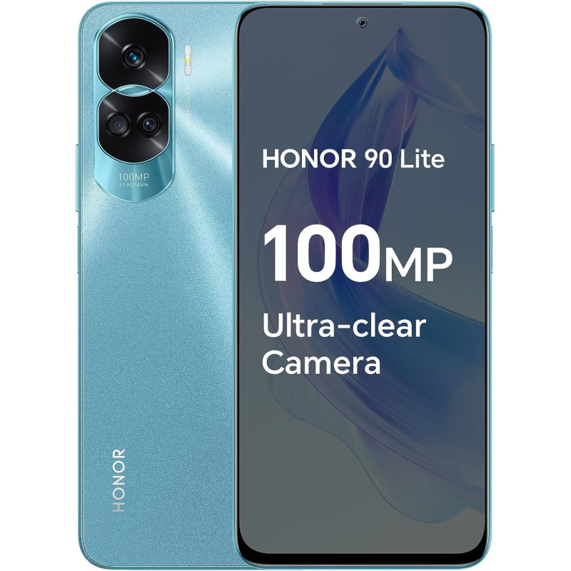 HONOR 90 Lite Smartphone 5G, Écran 6,7" 90 Hz, Triple Appareil Photo 100 MP, 8+256 Go, 4 500 mAh, Double SIM, Android 13 HONOR 90 Lite Smartphone 5G, Écran 6,7" 90 Hz, Triple Appareil Photo 100 MP, 8+256 Go, 4 500 mAh, Double SIM, Android 13