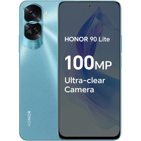 HONOR 90 Lite Smartphone 5G, Écran 6,7" 90 Hz, Triple Appareil Photo 100 MP, 8+256 Go, 4 500 mAh, Double SIM, Android 13