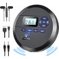 Lecteur CD Portable, DESOBRY Lecteur CD avec Haut-parleurs et Transmetteur FM, Batterie Rechargeable Intégrée 2000 mAh, baladeur Lecteur CD Portable, DESOBRY Lecteur CD avec Haut-parleurs et Transmetteur FM, Batterie Rechargeable Intégrée 2000 mAh, baladeur