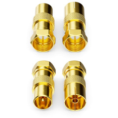 deleyCON 2 Pièces Adaptateur de Câble Sat comme Set - Connecteur F sur 1x Prise D'antenne & 1x Prise D'antenne Connecteur D'ante