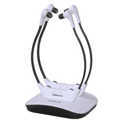 SIMOLIO SM-824D2 Doubles Casques sans Fil pour Télévision pour Séniors avec émetteur Support de Charge 2 en 1, Ecouteurs Numériq