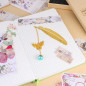 DERAYEE 2pcs Marque-Page Feuille en Métal Papillon et Fleur Sèche Éternelle Perles de Verre Pendentif Cadeau pour Étudiant Lecte DERAYEE 2pcs Marque-Page Feuille en Métal Papillon et Fleur Sèche Éternelle Perles de Verre Pendentif Cadeau pour Étudiant Lecte
