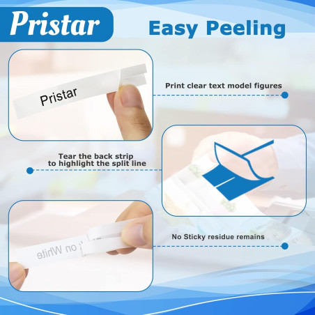Pristar 24mm Compatible pour Brother TZe-251 TZe251 TZ-251 TZe 24mm Noir sur Blanc Laminé Etiqueteuse pour Brother PT-P750W PT-D