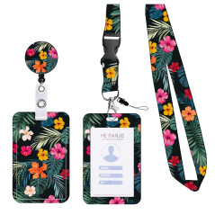 GEFIRE Porte Badge avec 360° cordon réglable et clip tournant Compatible avec badges, clés Lanière Détachable et Clip Rétractabl