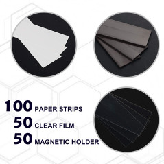 LLPT Porte-Étiquettes Magnétiques 50pcs 40MM X 100MM Étiquettes Magnétiques Inscriptible Amovible Sans Saleté pour le Tableau Bl