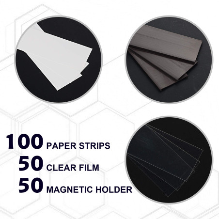 LLPT Porte-Étiquettes Magnétiques 50pcs 40MM X 100MM Étiquettes Magnétiques Inscriptible Amovible Sans Saleté pour le Tableau Bl