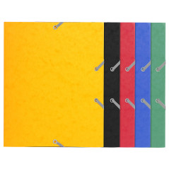 Exacompta - Réf. 55200E - Carton de 25 chemises à élastiques pour format scolaire - pochettes 3 rabats - en carte lustrée 400 g/