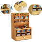 Mnkyer Organisateur de bureau en bois, porte-stylos multifonctionnel, support de rangement pour l'école, la maison, le bureau et Mnkyer Organisateur de bureau en bois, porte-stylos multifonctionnel, support de rangement pour l'école, la maison, le bureau et